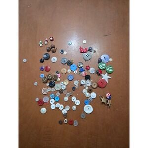 Vintage Mixed Button Lot Assorted Colors Shapes Crafting Sewing Scrapbooking DIY